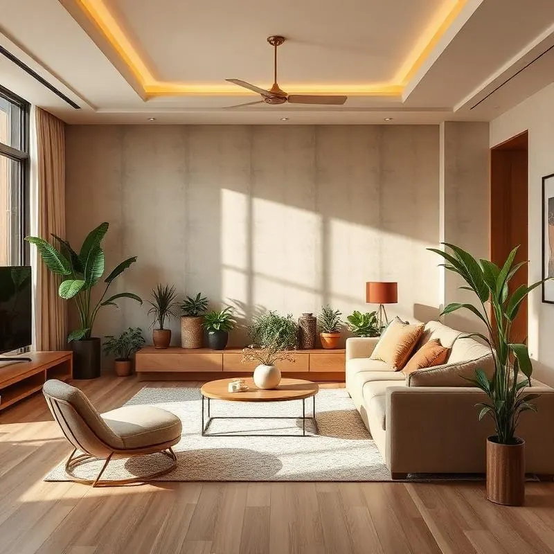 Living room interior design by Namaste Design — starting at ₹1.2L*